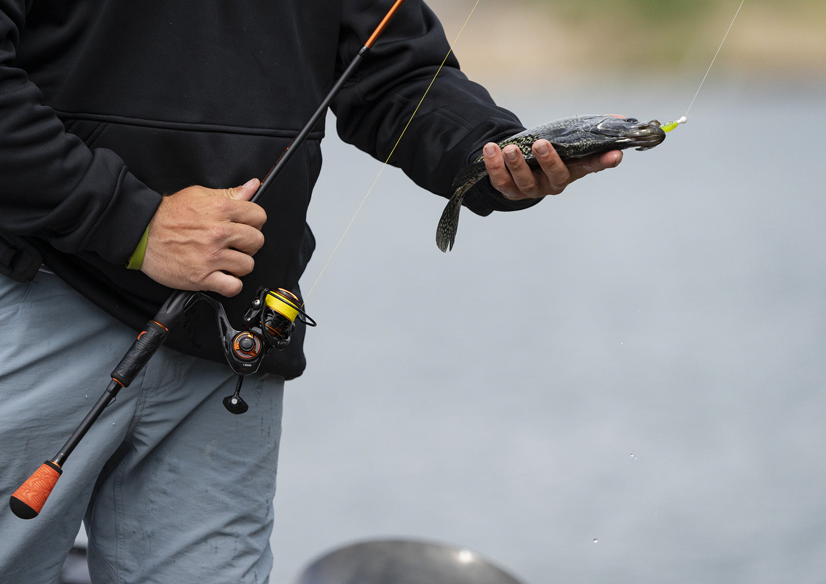crappie fishing rod and reel Thunder Solo Jigging Combo graphite/fiberglass Crappie Thunder 6'6" 2pc Spinning