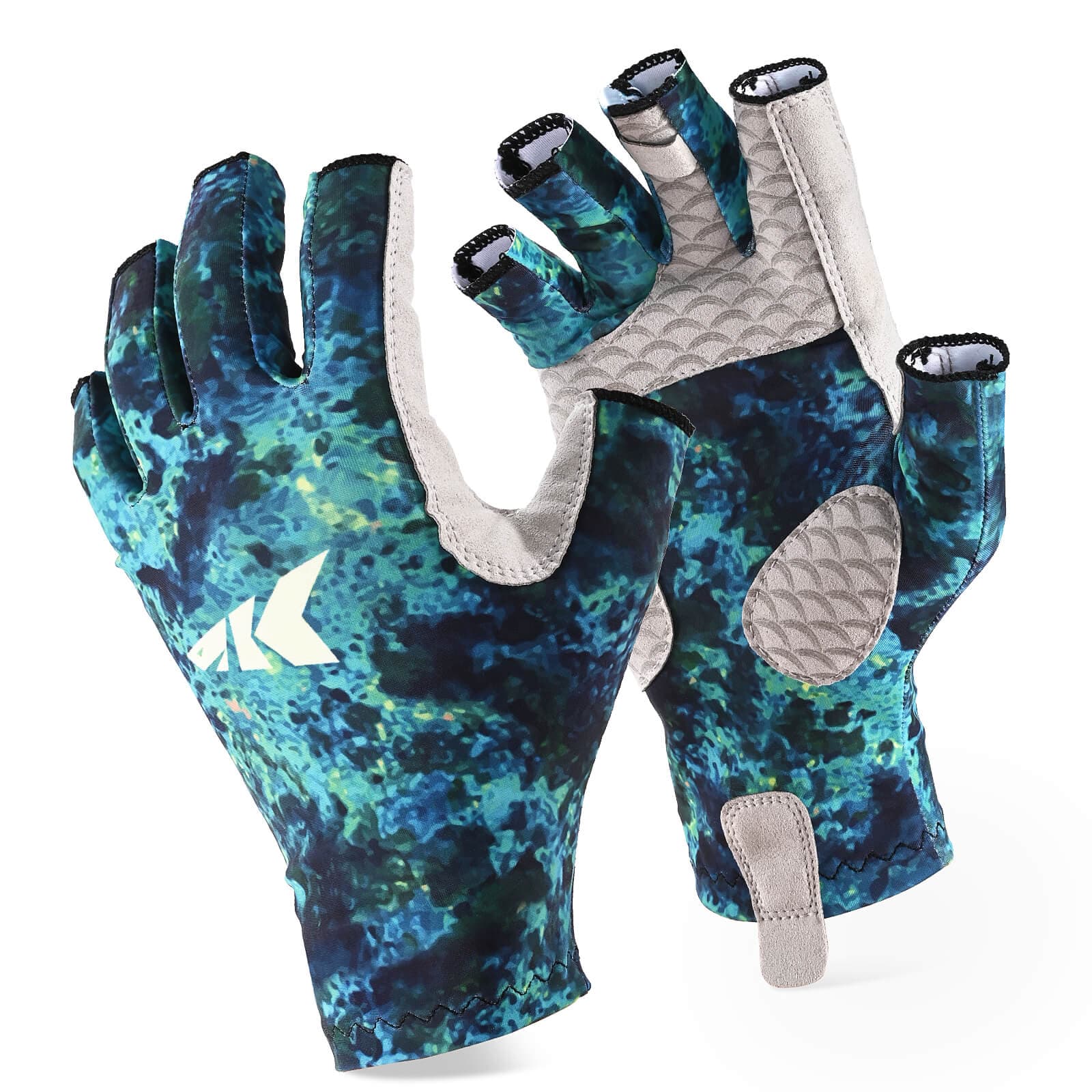 KastKing La Sal Fishing Gloves - Small/Medium / Boulder camo Aquarius