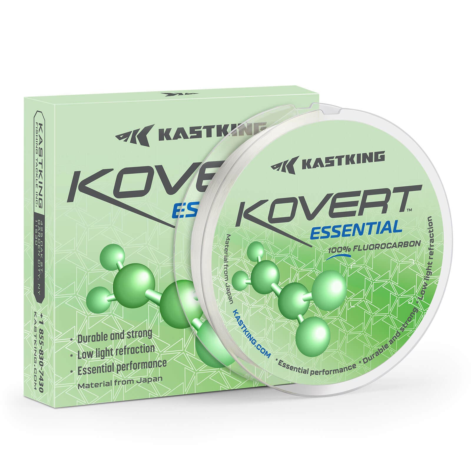 KastKing Kovert Classic 100% fluorocarbon Fishing line, Line or Leader  Material, High Clarity, Low Visibility, Highly Abrasion Resistant, Fast