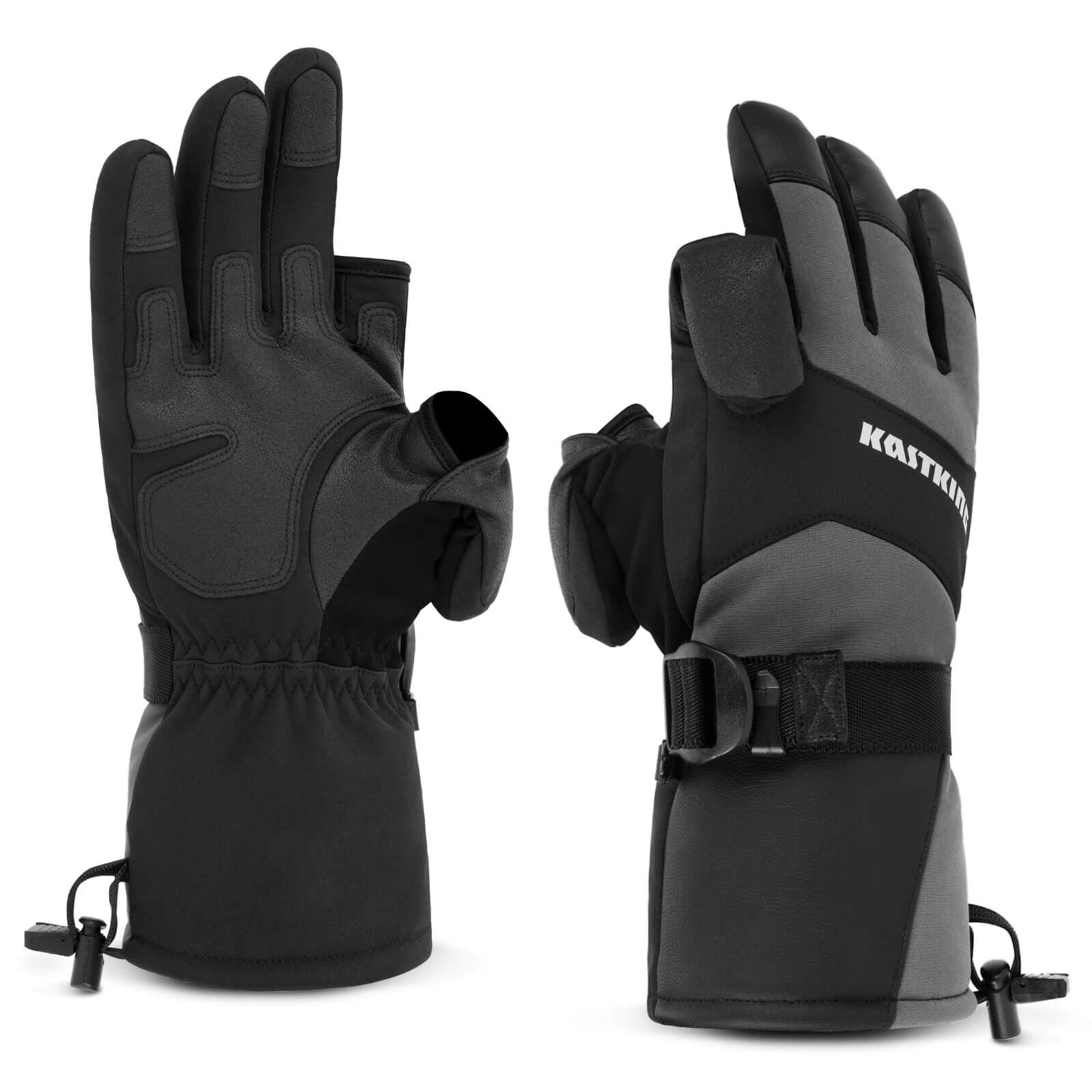 KastKing Mountain Morph 2 Fingerless Gloves - Gray and Black / M