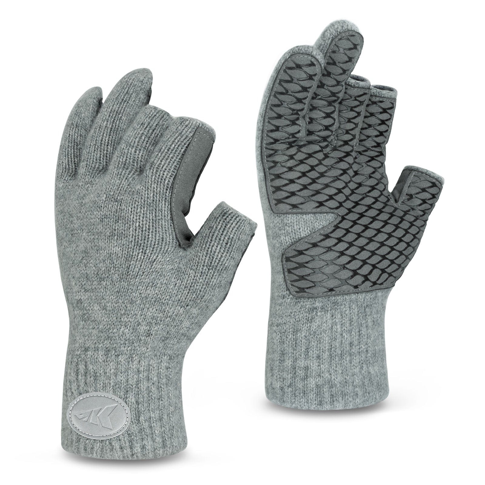 KastKing Bully Wooly 3-Cut Fingerless Wool Fishing Gloves, Cold
