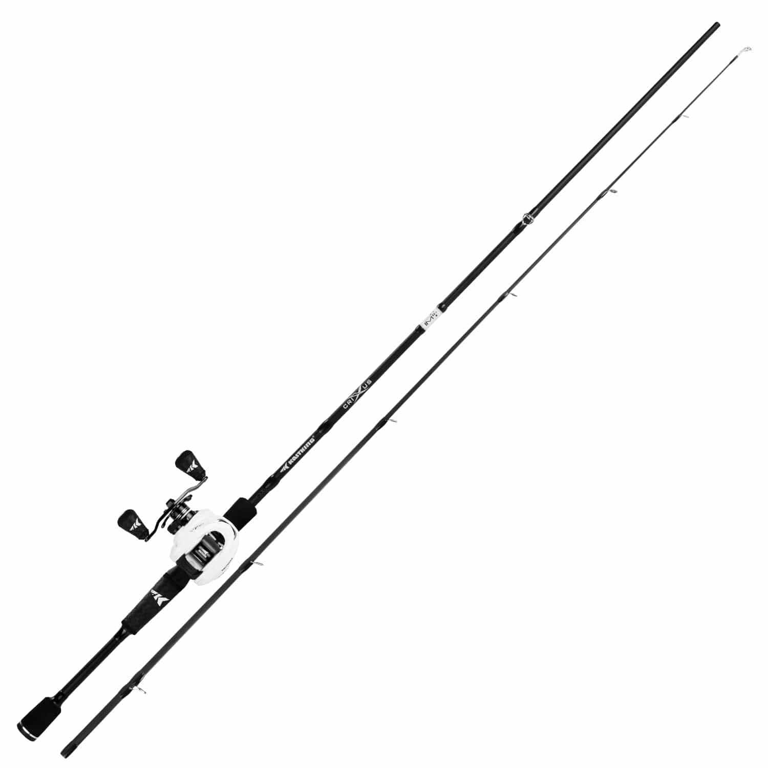 baitcaster combo outline black and white transparent KastKing Crixus Baitcaster Rod and Reel Combo Right Handed / 6'6" / Fast-Medium Heavy-2pcs