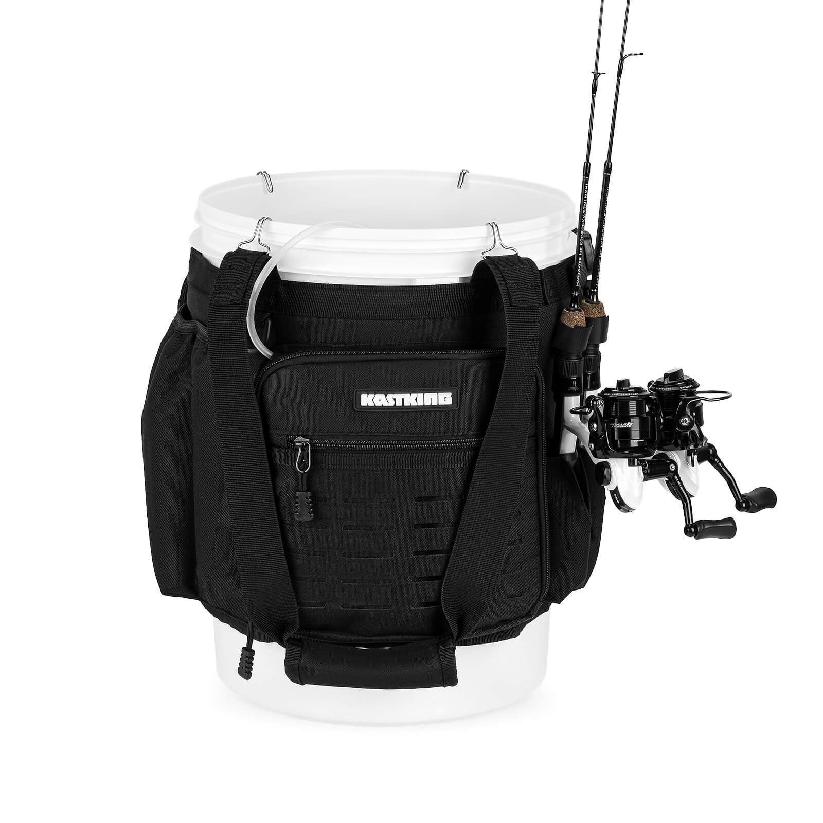 Karryall Fishing Bucket Organizer for 5 Gallon Bucket, Ice Fishing Tackle  Bag with Adjustable Buckle & Hoop&Loop, Rod & Plier Holder and  Multi-Pockets for Fishing Gear & Aceessories Storage,Khaki : :  Sports