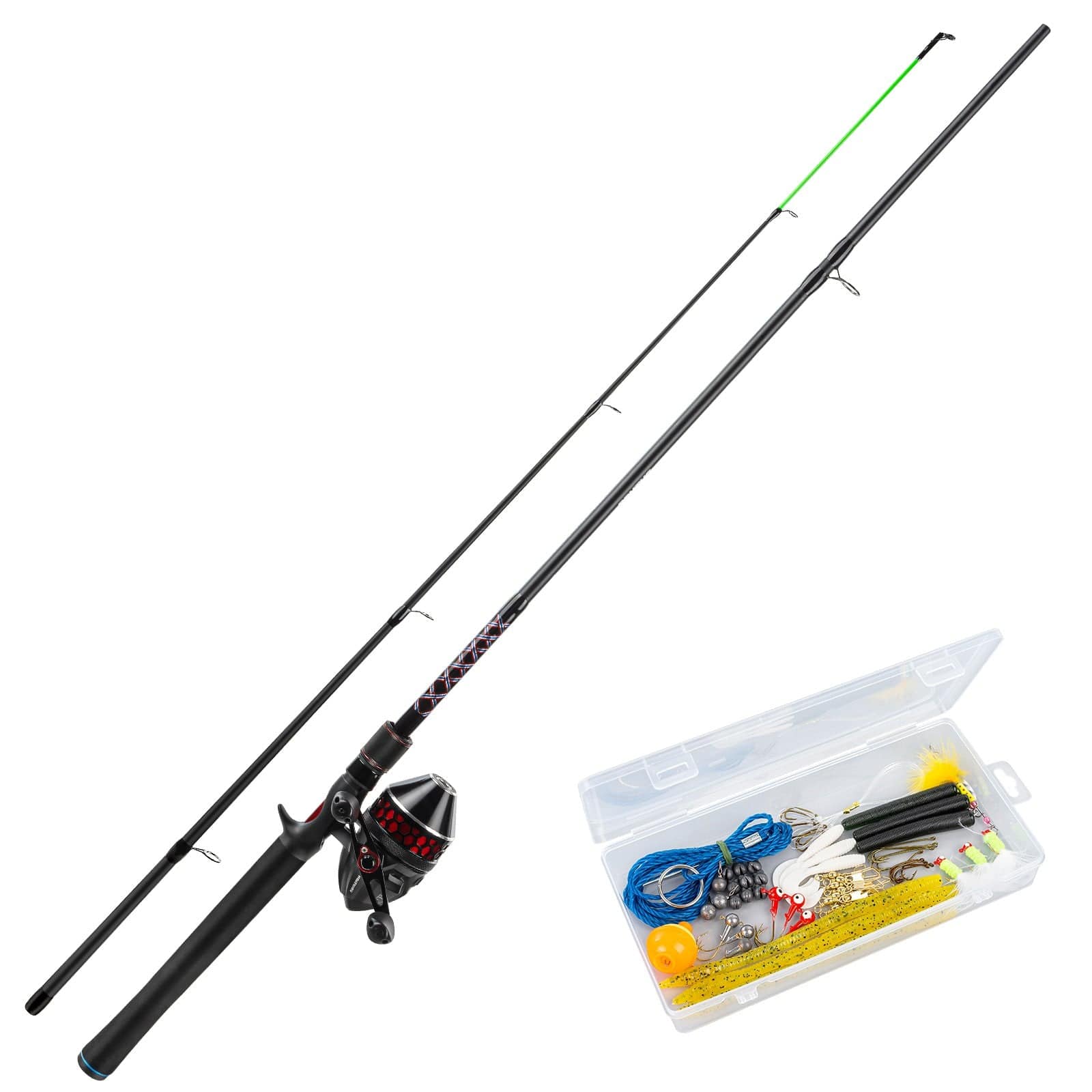are spincast and baitcast rods the same KastKing Brutus SpinCast Rod and Reel Combo with Tackle Kit