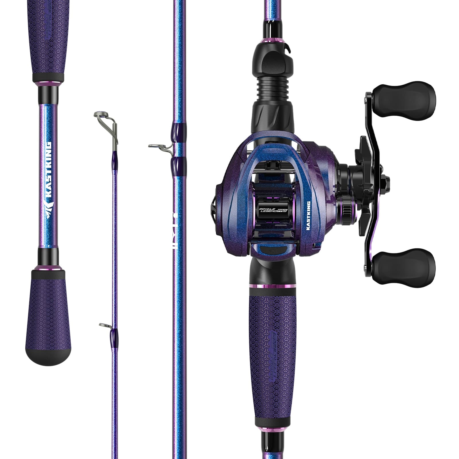 baitcaster combo for sale Kilitn Fishing Rod and Reel Combo, Baitcasting Baitcast Reel, 6 Foot 7 Foot 2-Piece, Durable Fiberglass Wrapped Carbon Fiber Rod with Comfortable EVA Handle (Left-Hand Reel and attention to detail KastKing Royale Legend Pro Baitcaster