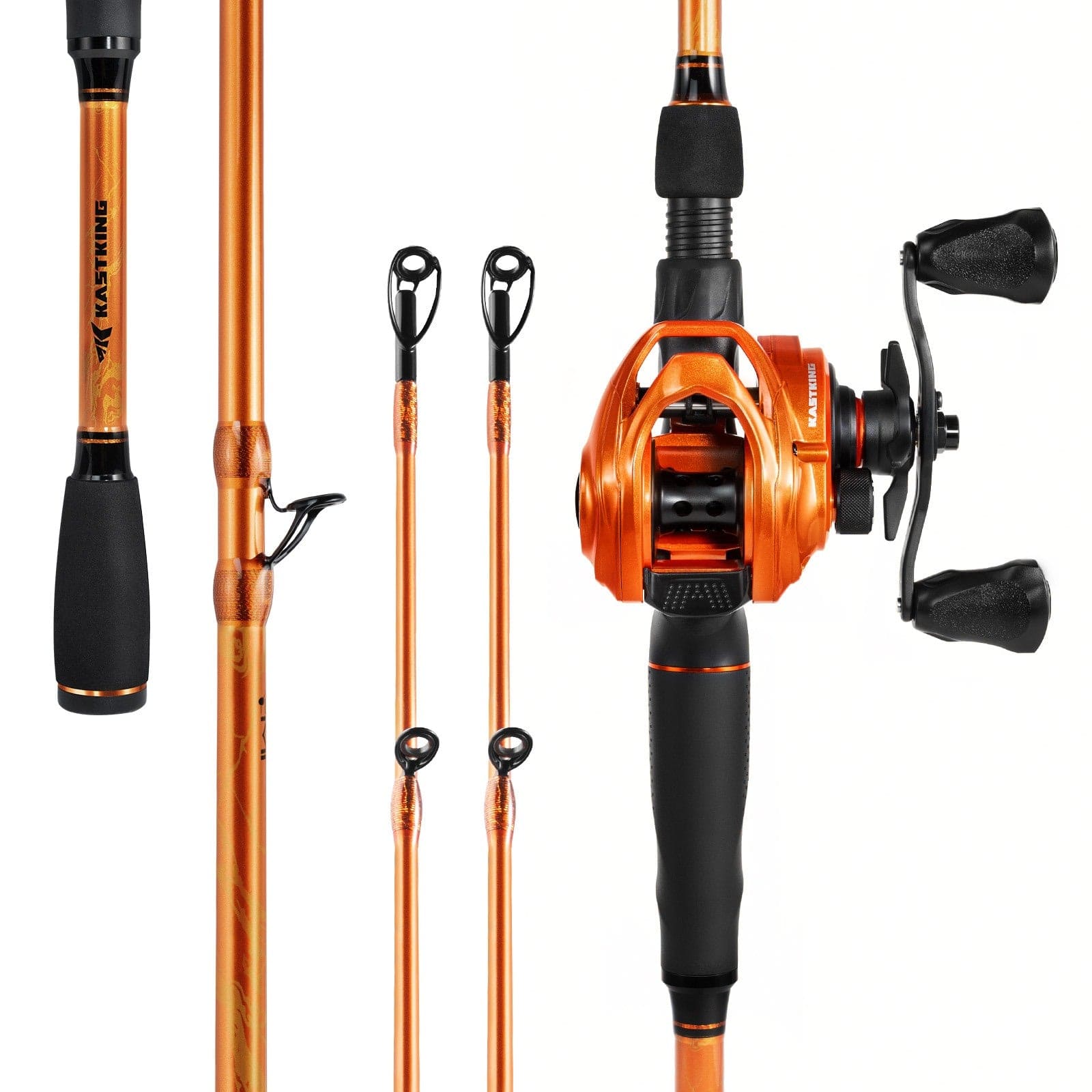 KastKing Lethal Blaze Twin-Tip Baitcaster Rod and Reel Combo Left Handed / 6'4 KastKing Lethal Blaze Twin-Tip Baitcaster Rod and Reel Combo Left Handed / 6'4