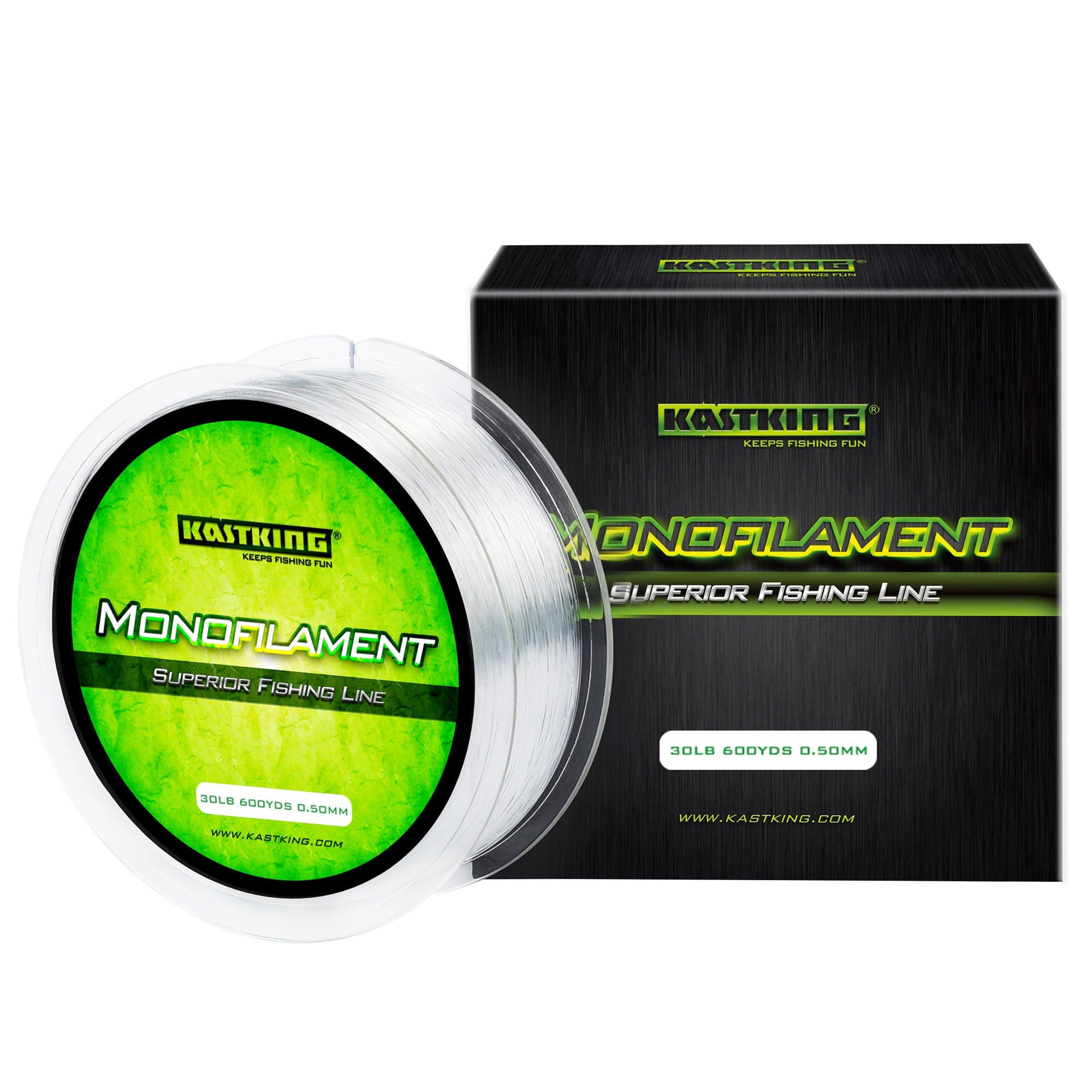 KastKing World's Premium Monofilament Fishing Line 300 yards Ice Clear / 300 Yds / 10 lb