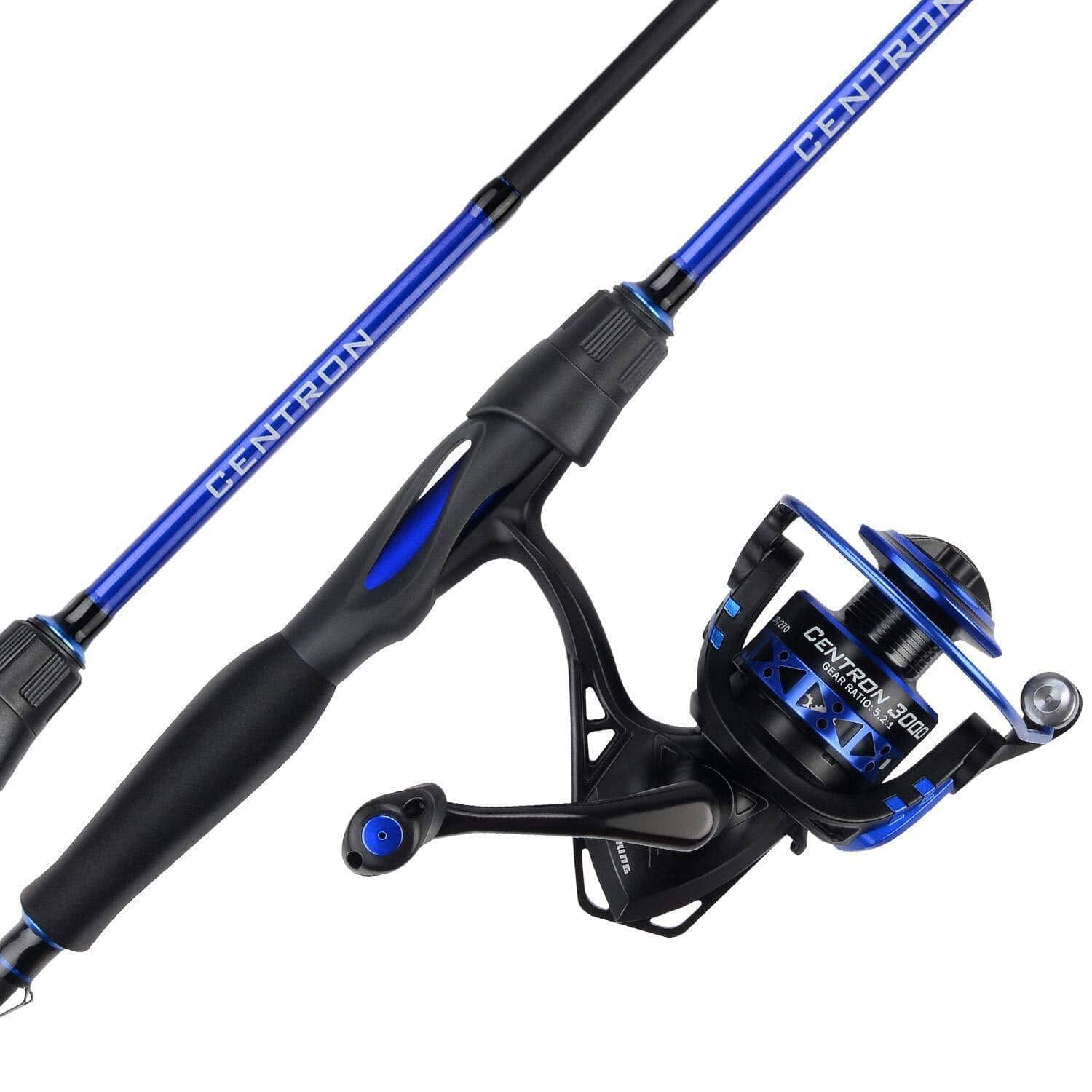 Spinning Reel Fishing Rod Combo 5-Foot 6-Inch 2-Piece Fishing Pole Size 20  Blue