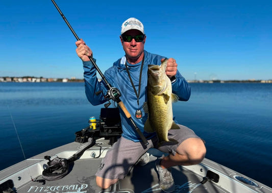 Bass caught using a fishing jig during jig fishing for bass
