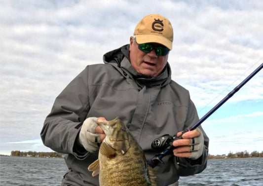 Photo highlight of multiple smallmouth bass caught during a swimbait fishing trip in Lake Ontario.