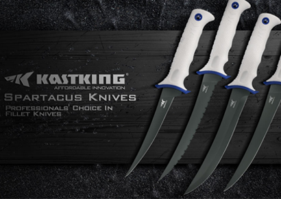 KastKing Spartacus Fillet Knives 8Cr14 blades, KratonG handles.