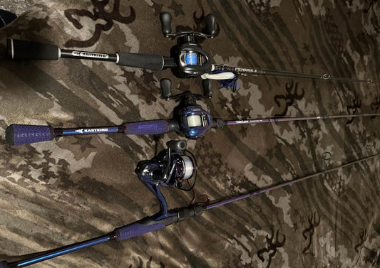 Top 3 fishing rod and reel combos for spring bass fishing in 2026 featuring KastKing baitcaster, spinning combo and BFS setup