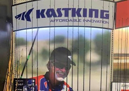 KastKing fishing combo display at Academy stores.