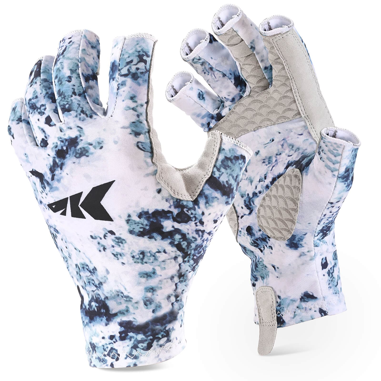 KastKing La Sal Fishing Gloves - Small/Medium / Boulder camo Ice