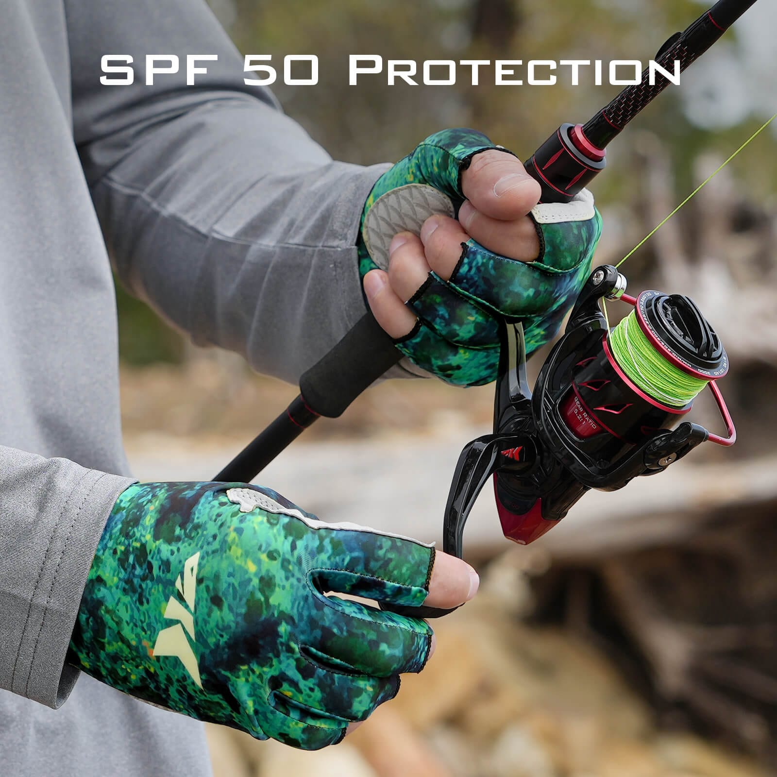 clear creek fishing gloves and poles KastKing La Sal Fishing Gloves Large/X-Large / Boulder camo Obsidian