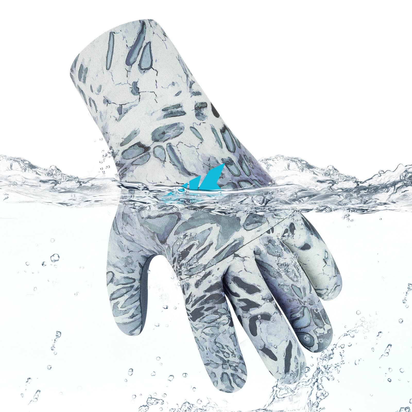 KastKing IceRiver Waterproof Fishing Gloves - Silver Mist