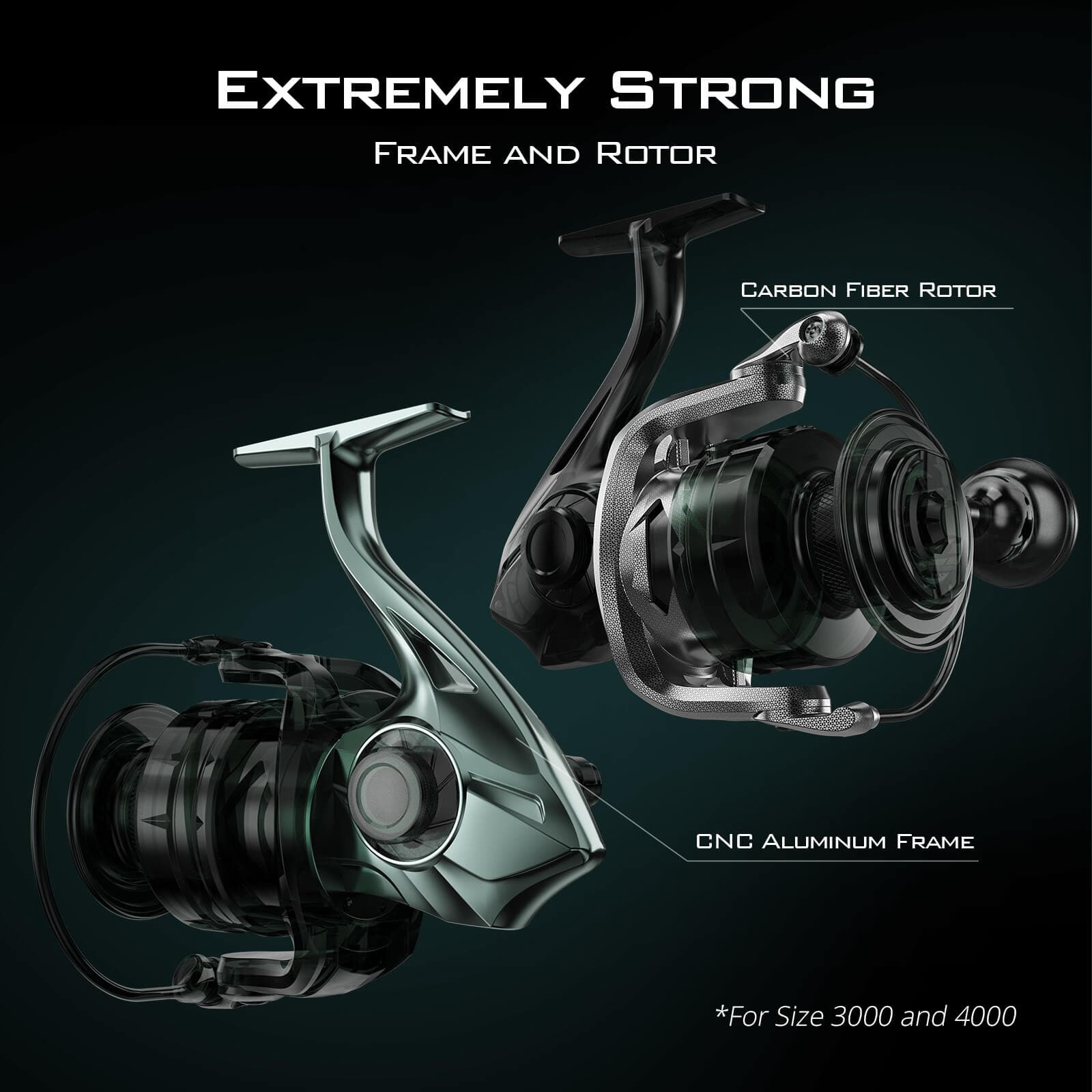 carbon composite rotor for fishing reel KastKing Kapstan Elite High Speed Saltwater Spinning Reel 5000/Manual Bail / 5.7:1