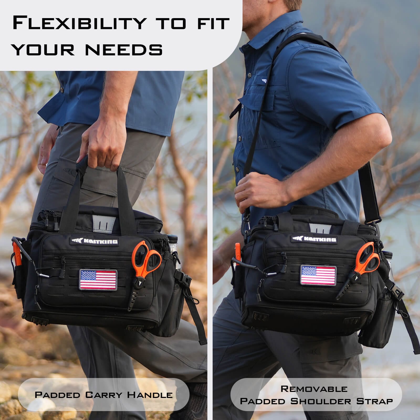 Kastking Karryall Medium Fishing Tackle Daily Backpack - Army Green / Bag  With 4pcs Tackle Box