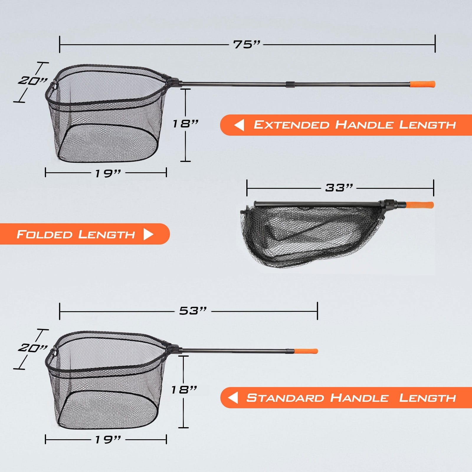 Brutus Foldable Extendable Fishing Net 