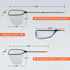 FunVZU Fishing Landing Net for Fish - Small Foldable Fish Net
