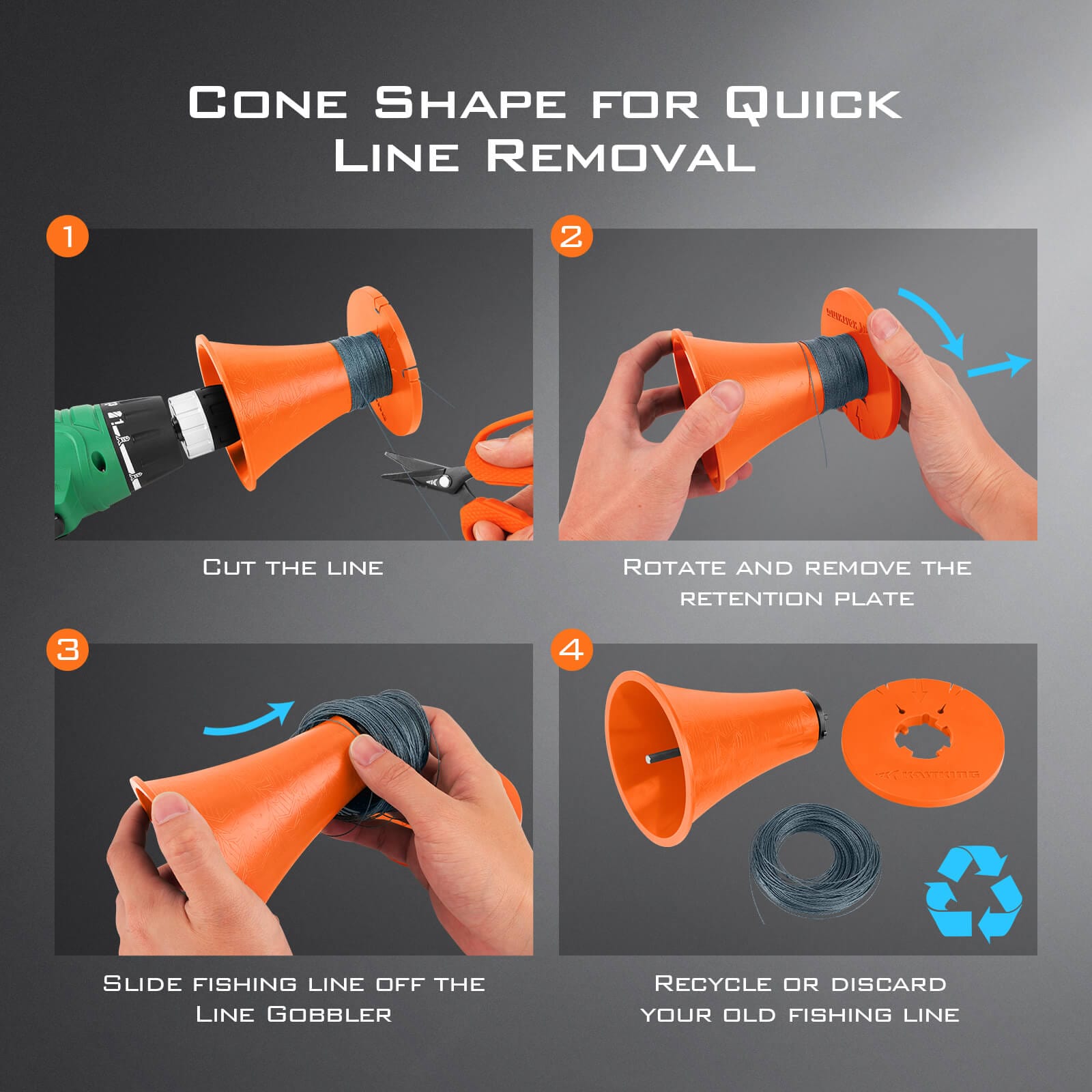 KastKing Line stripper for Cordless Drill