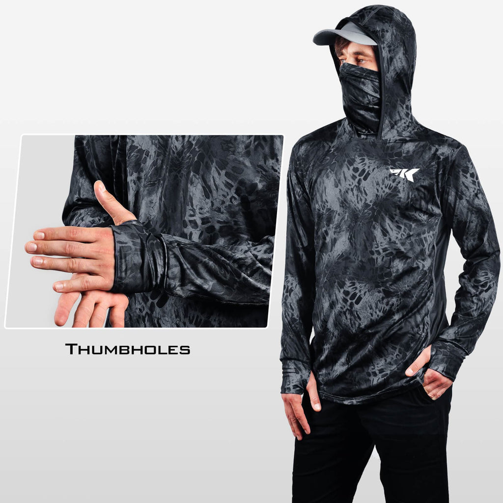 TrailCrest Fishing Mossy Oak Elements Pullover Men's Long Sleeve Shirt - 4-Way Stretch, +50 UPF Sun Protection, Moisture-Wicking