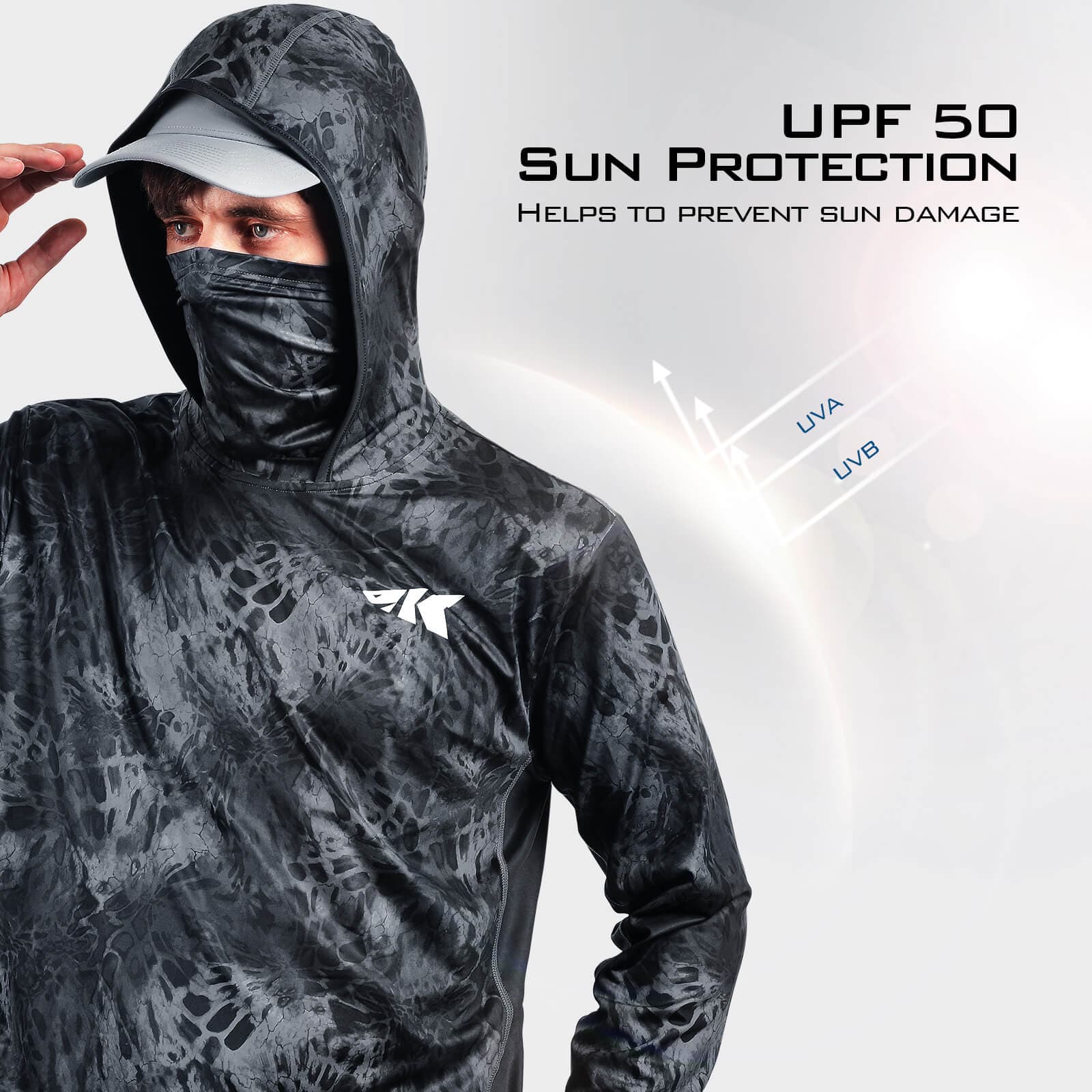  Customer reviews: KOOFIN GEAR Performance Hooded Fishing Shirt  Long Sleeve Hoodie Sun Protection ;Grey;X-Large