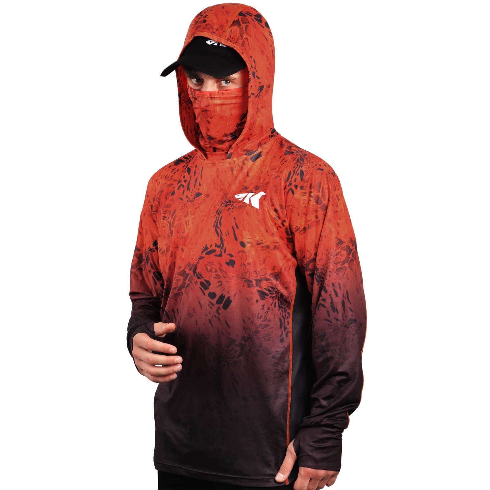 HUK Men's A1a Hoodie, Quick-Dry Hooded Fishing Shirt with Built in Neck  Gaiter