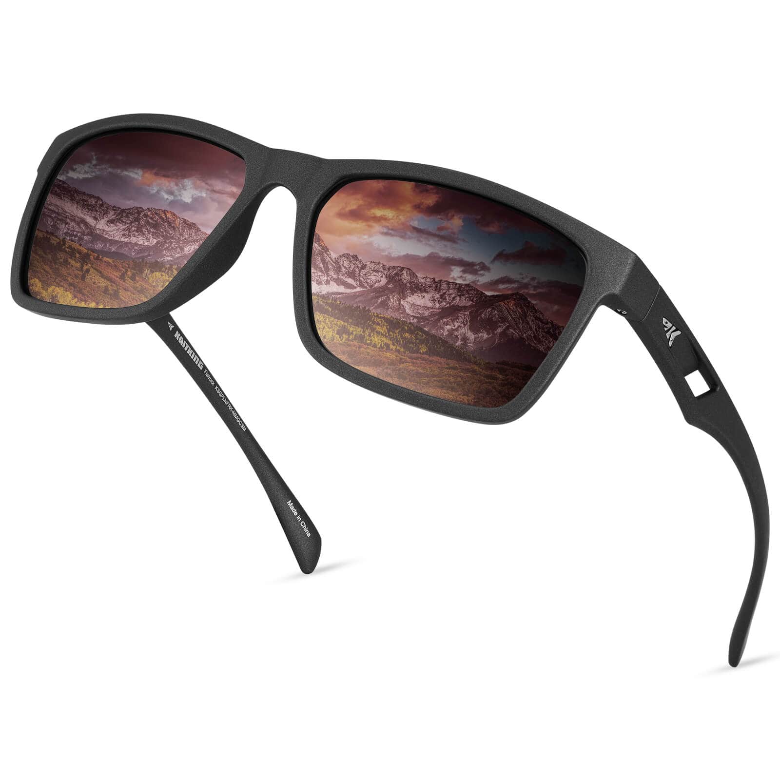 KastKing FlatRock Polarized Sport Sunglasses - Matte Metallic Gun | Copper  - Silver Mirror