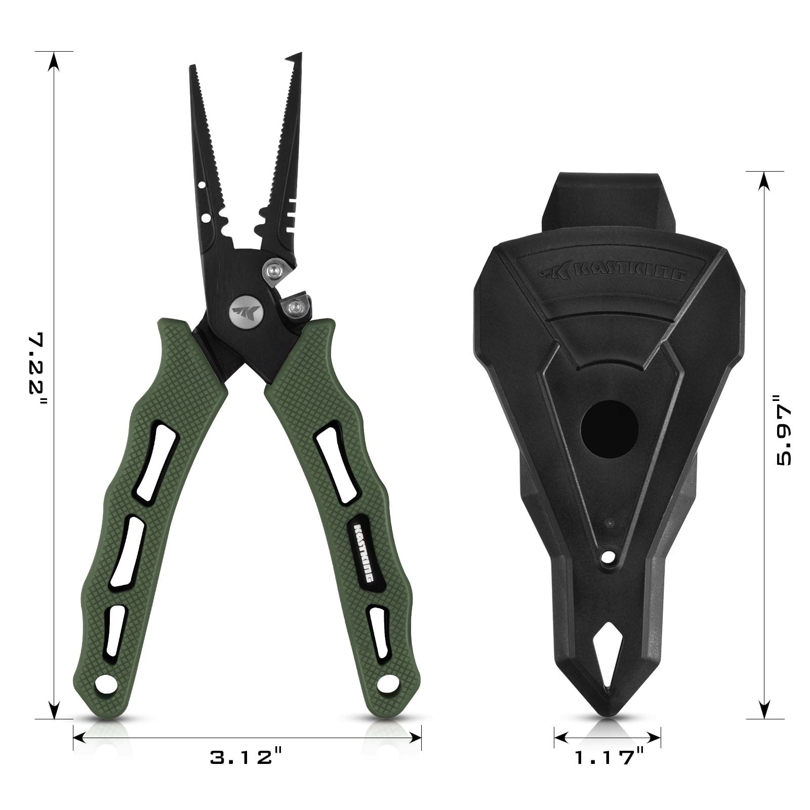 KastKing Cutthroat 7-inch Fishing Pliers and 5-inch Braid Scissors Combo