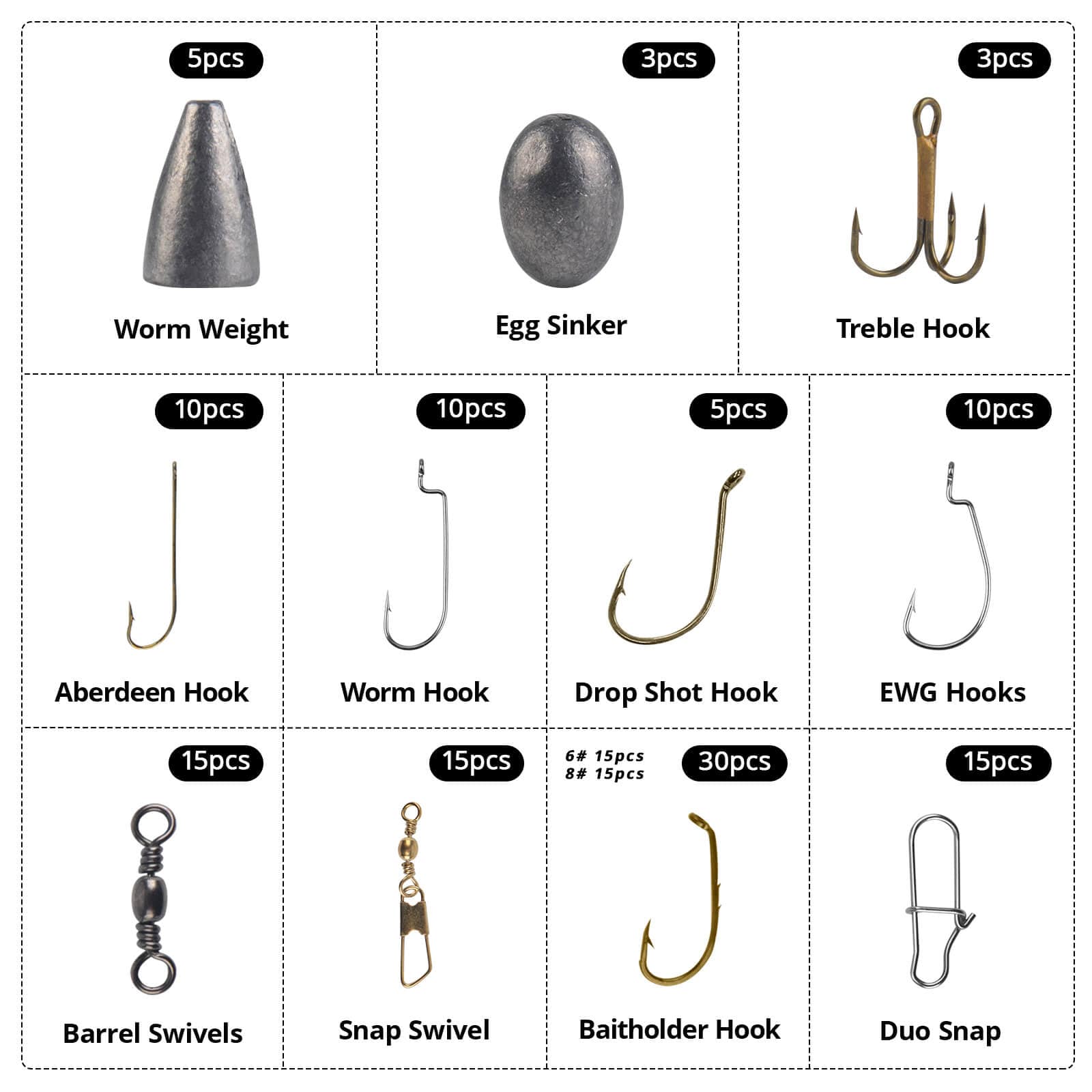 Fishing Hooks 15pcs/Lot 30pcs/Lot Fishhooks Fishing Accessories