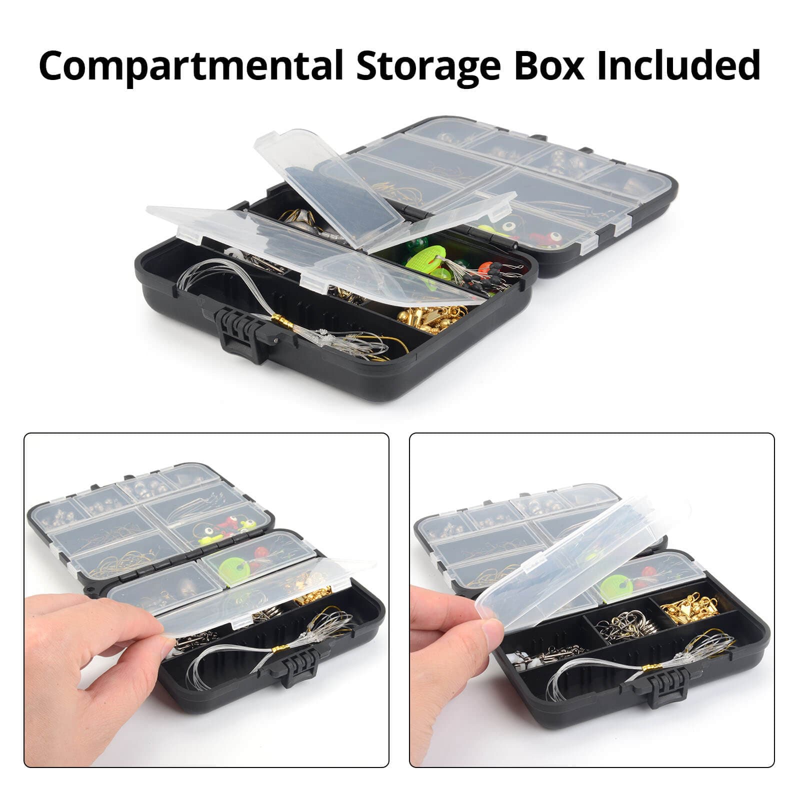 1Pc Durable Portable Fishing Tackle Box ,Accessories Box ,Storage  Box,Outdoor Fishing Soft Bait Bait Box, Double-side Fishing Lure Organizer  With Multiple Compartments For Easy Organization And Storage of Lures,  Hooks, And Rigs,Suitable
