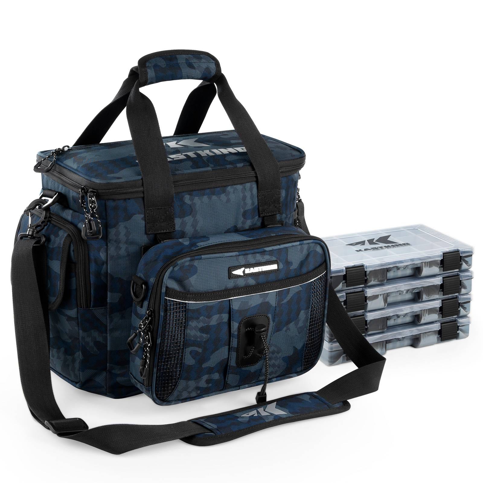 KastKing BaitSpace Fishing Tackle Bag with 4 Tackle Boxes