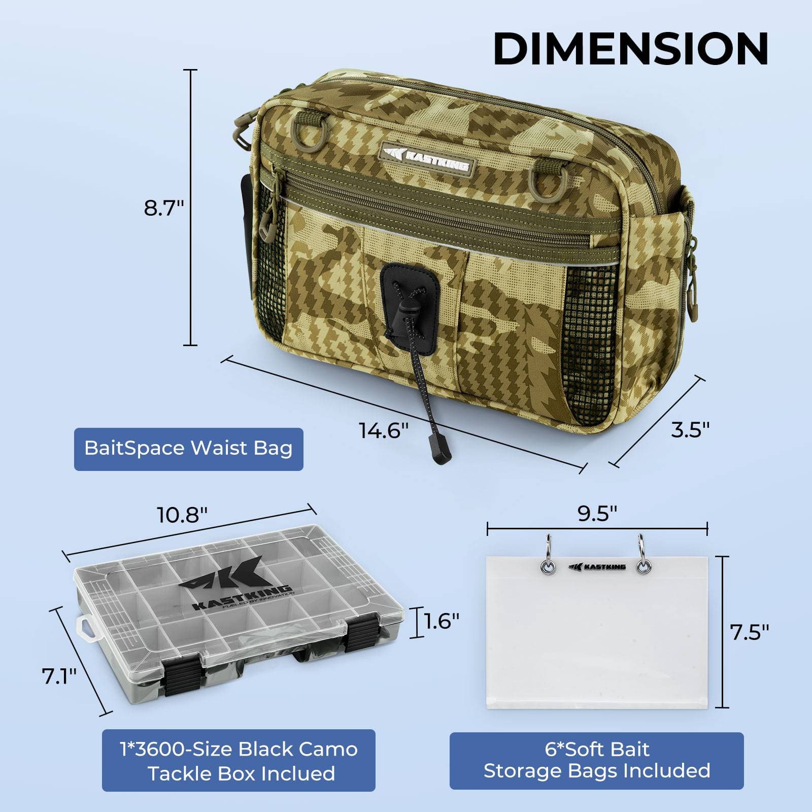 KastKing BaitSpace Waist Bag with 1 Tackle Box