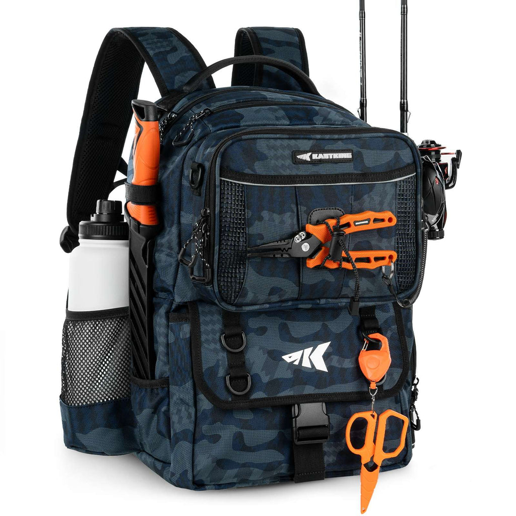 KastKing BaitSpace Fishing Tackle Backpack - Waterproof w/Rod Holder ...