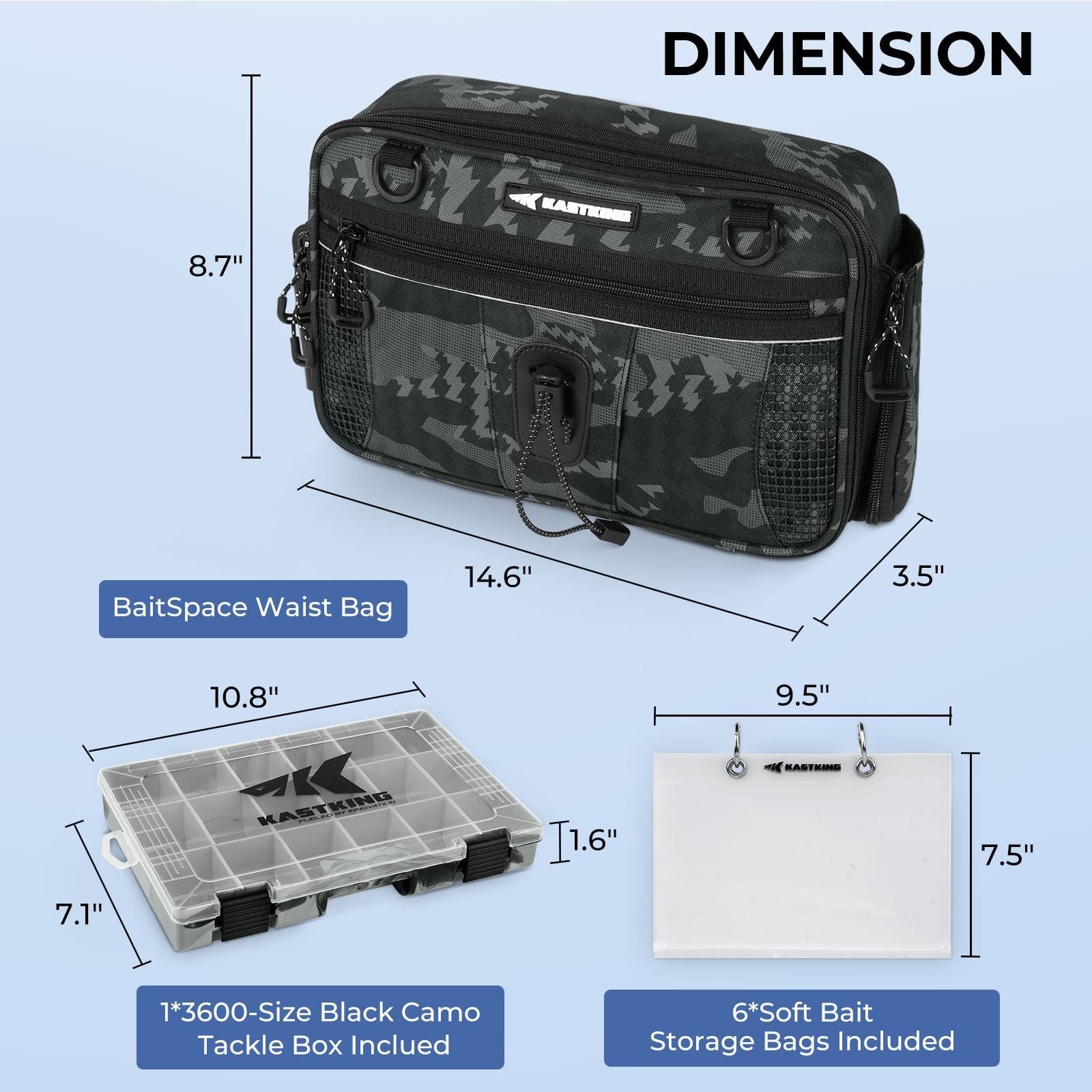KastKing BaitSpace Waist Bag with 1 Tackle Box