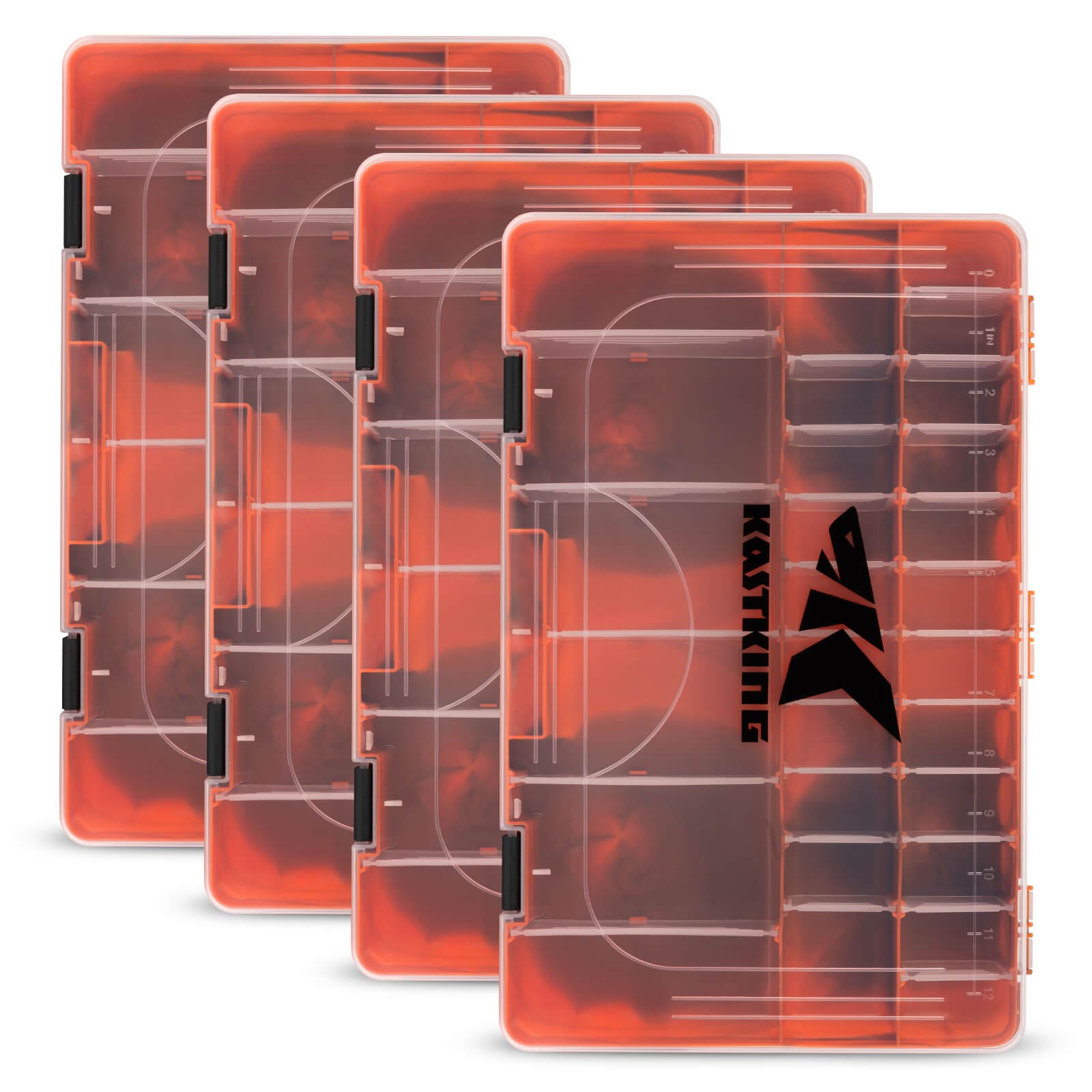 KastKing Bait Vault Camouflage Tackle Boxes - Right Angle / Orange / 3700*4