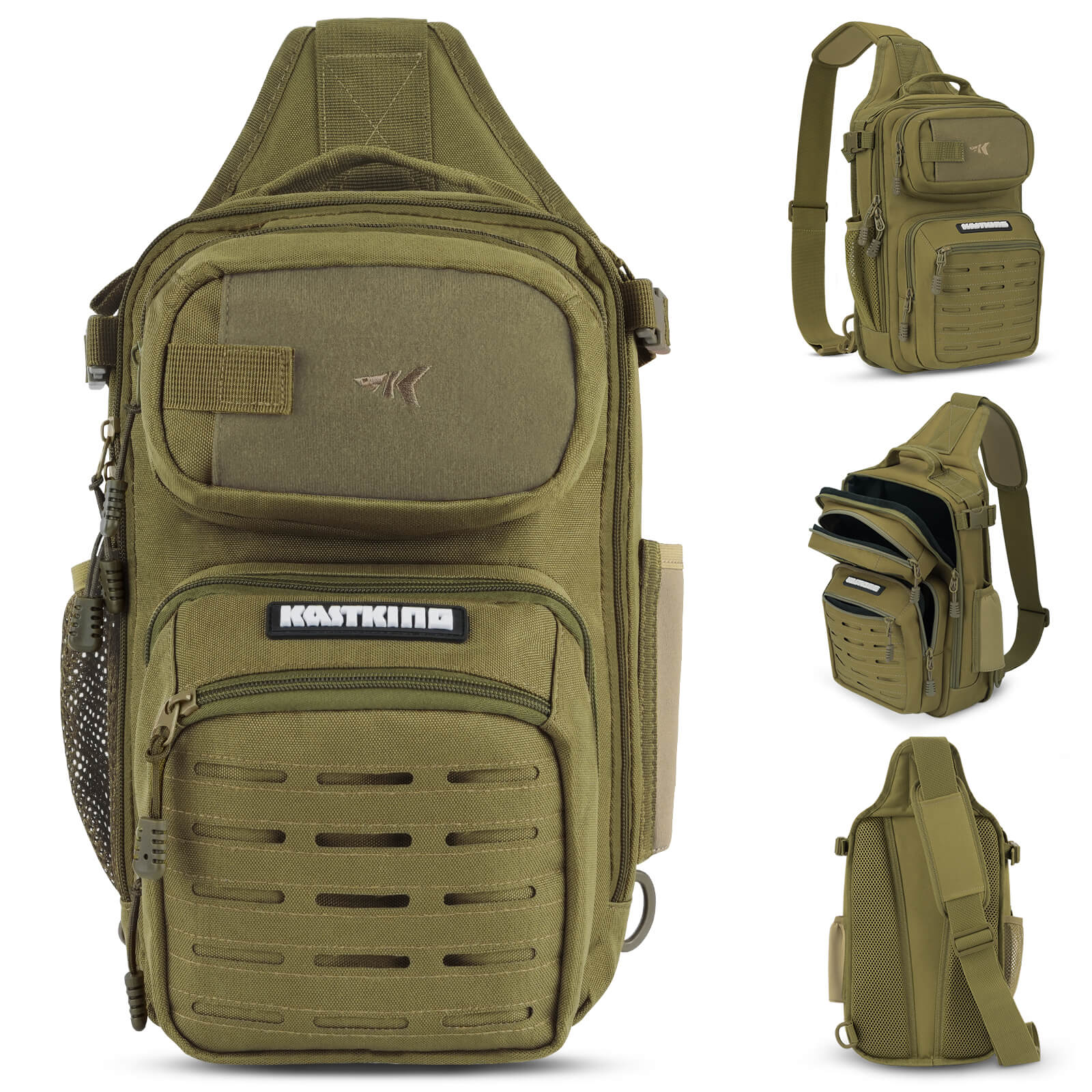 KastKing BlowBak Tactical Fishing Sling Tackle Storage Bag Standard (Crossbody Only) / 8.3''*6.3''*14.5'' / Holds (2) 3600 Box / Green KastKing BlowBak Tactical Fishing Sling Tackle Storage Bag Standard (Crossbody Only) / 8.3''*6.3''*14.5'' / Holds (2) 3600 Box / Green