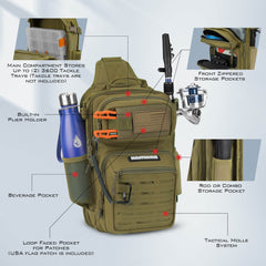 KastKing BlowBak Tactical Fishing Sling Tackle Storage Bag