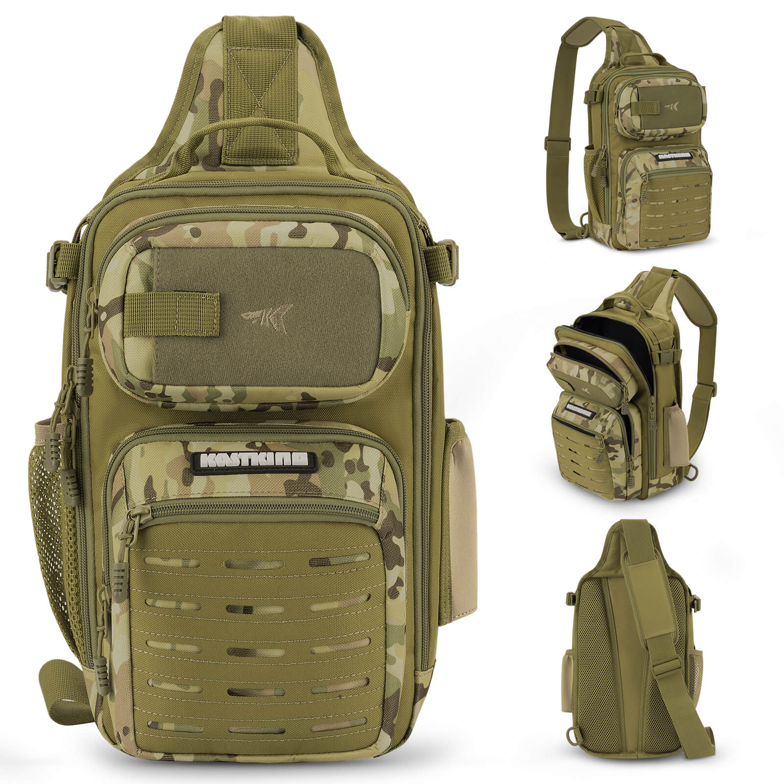 best small tackle sling bag KastKing BlowBak Tactical Fishing Sling Tackle Storage Bag Standard (Crossbody Only) / 8.3''*6.3''*14.5'' / Holds (2) 3600 Box / Green