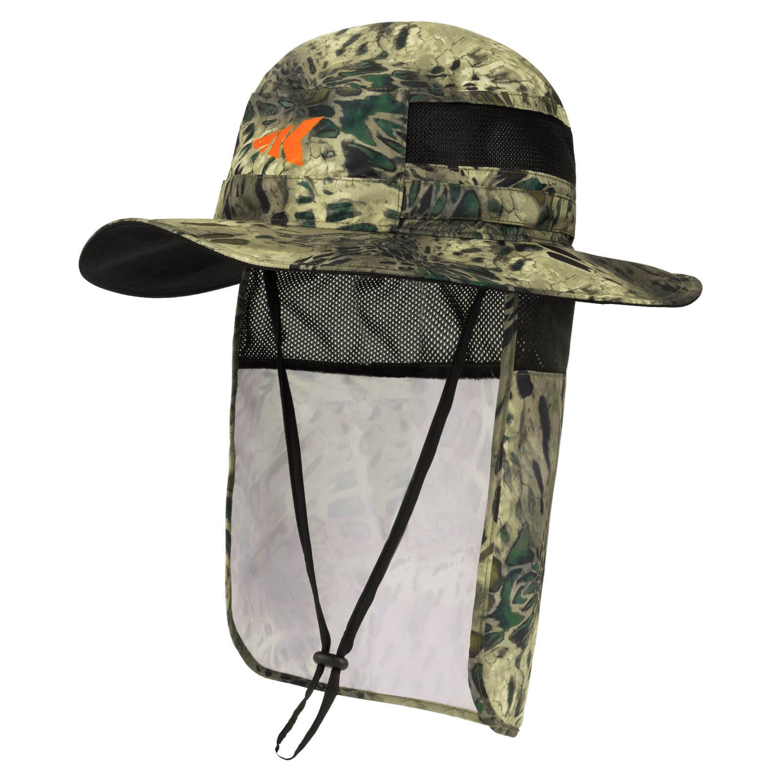 KastKing UPF 50 Boonie Hat Fishing Hat with Removable Neck Shield - Prym1  MP / Orange