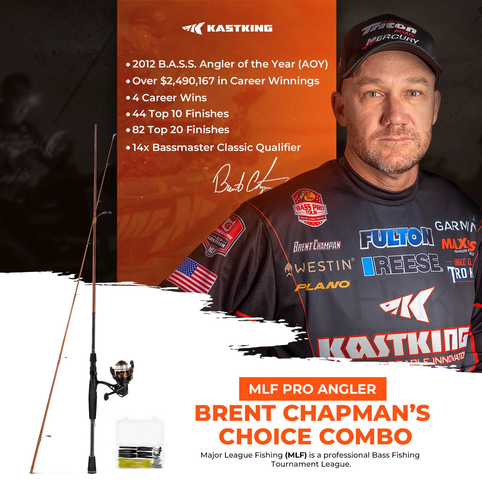 chapmans fishing reels KastKing Brent Chapman Spinning Fishing Rod and Reel Combo with Tackle