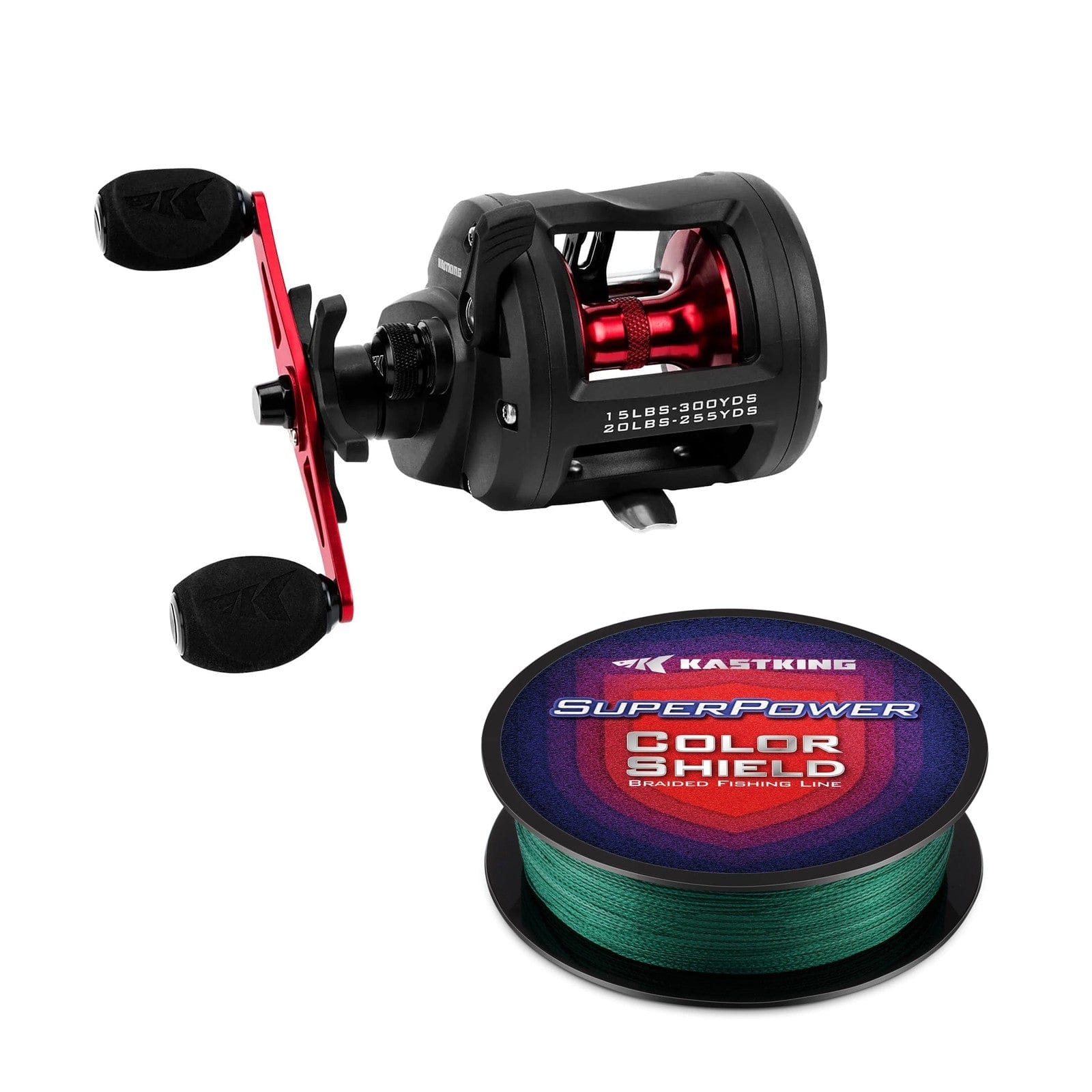 KastKing ReKon Round Baitcasting Reel and SuperPower ColorShield Braid