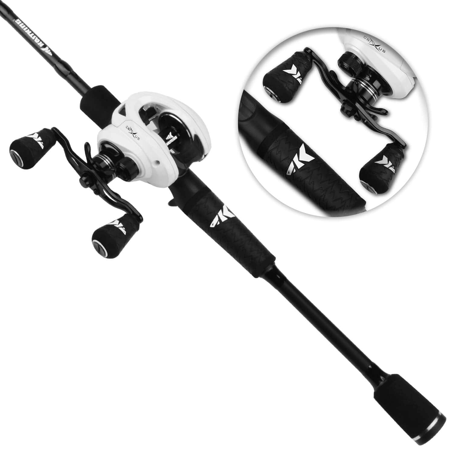 baitcaster reel and pole KastKing Crixus Baitcaster Rod and Reel Combo Right Handed / 6'6" / Fast-Medium Heavy-2pcs