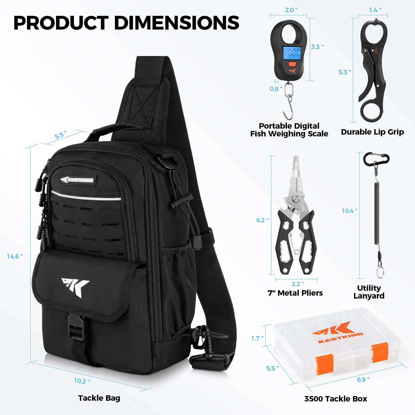 essential tackle box tools KastKing Everyday Essential Fishing Backpack & Tool Set