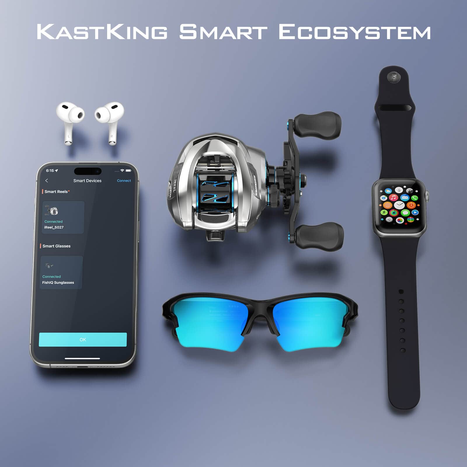KastKing iReel Baitcasting Smart Reel-AMB and FishIQ Smart Fishing  Sunglasses