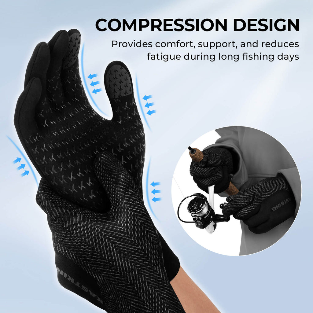 KastKing Grip Logic Full Finger Compression Glove Liners,Micro-Seam ...