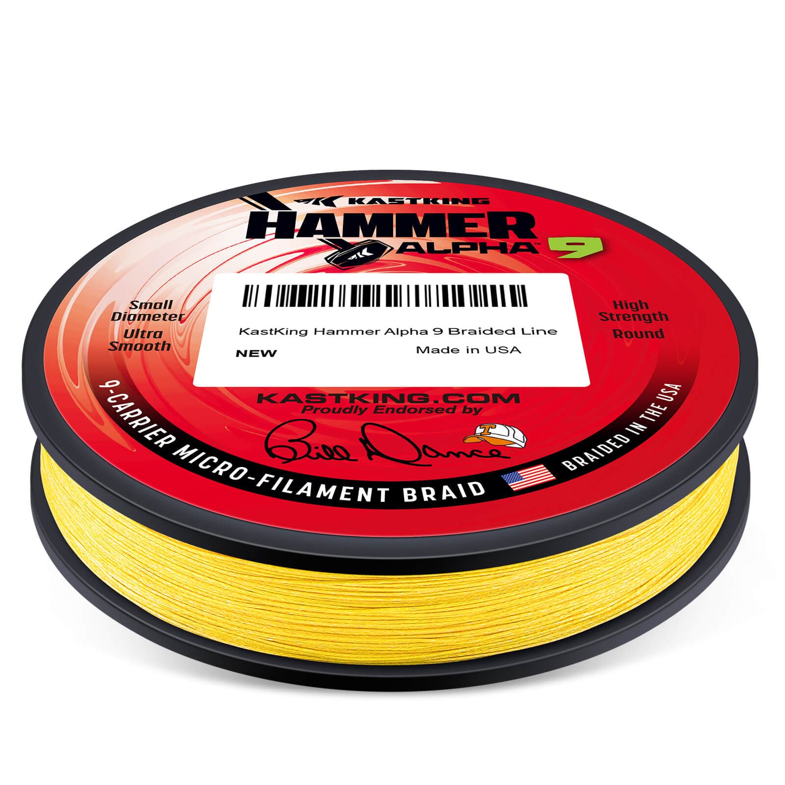 KastKing Hammer Alpha 9 UHMWPE 300Yds Braided Fishing Line Yellow / 80 lb KastKing Hammer Alpha 9 UHMWPE 300Yds Braided Fishing Line Yellow / 80 lb