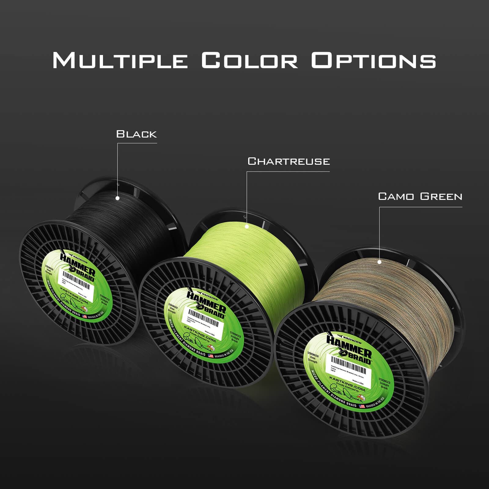 KastKing Hammer Braided Fishing Line Chartreuse / 150 Yds / 65 lb KastKing Hammer Braided Fishing Line Chartreuse / 150 Yds / 65 lb