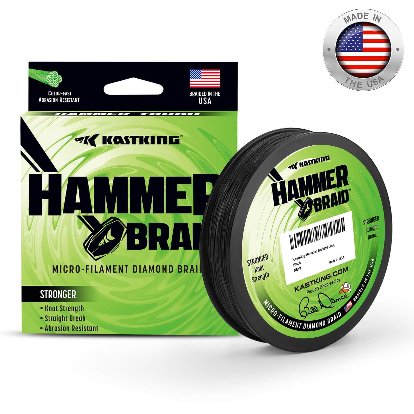 KastKing Hammer Braided Fishing Line Chartreuse / 150 Yds / 65 lb KastKing Hammer Braided Fishing Line Chartreuse / 150 Yds / 65 lb